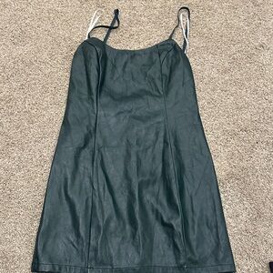 Lulu's Black Faux Leather Mini Dress